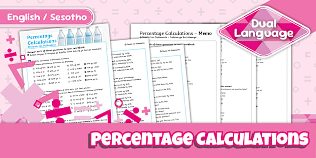 Grade 7 - Maths - Term 2 - Percentage Calculations Revision - Activity ...