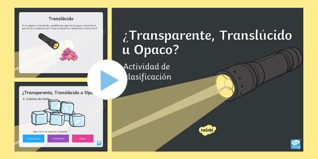 objetos transparentes translúcidos e opacos