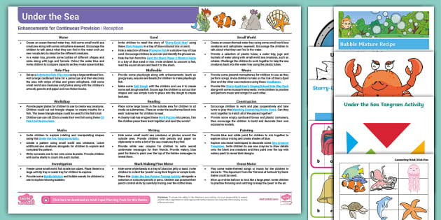 Eyfs Under The Sea Continuous Provision Ideas Resource Pack 