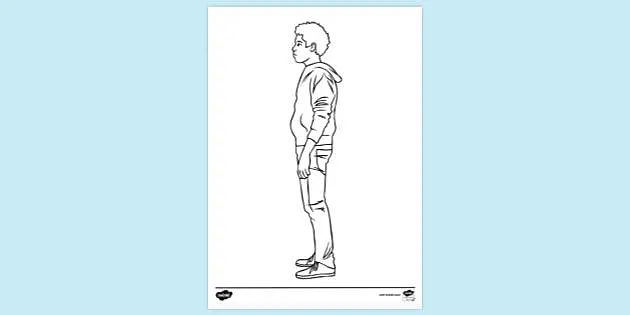 standing boy coloring pages