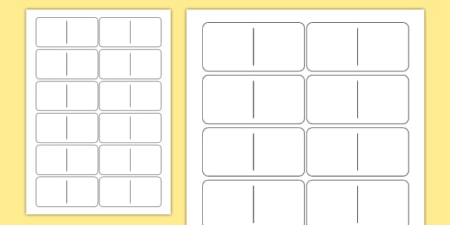 Blank Domino Template (teacher made) - Twinkl