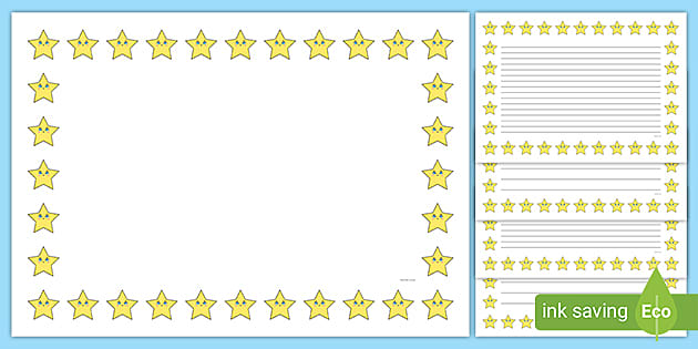 yellow star borders and frames