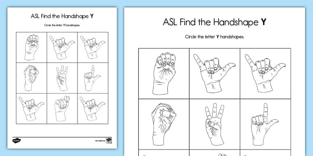 ASL Find the Handshape Letter Y (professor feito) - Twinkl