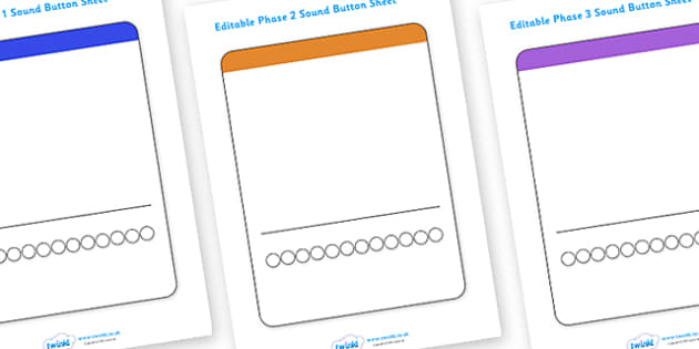 FREE! - Editable Sound Button Sheets (teacher made)