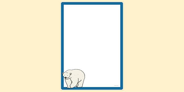 FREE! - Polar Bear Page Border | Page Borders | Twinkl