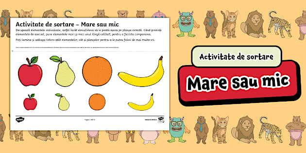 Sortare Activitate de sortare – Mare sau mic