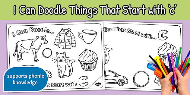 I Can Doodle Things That Start with 'c' Colouring Pages
