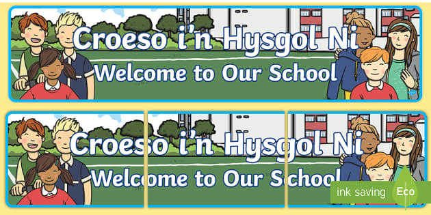 Croeso! Fun Welcome in Welsh Banner - Learning Resources