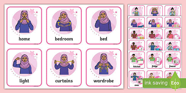 Bsl Home Flashcards British Sign Language Support Twinkl Bsl Home Flashcards British Sign Language Support Twinkl
