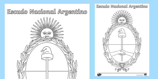 Escudo de Argentina para colorear (teacher made) Twinkl
