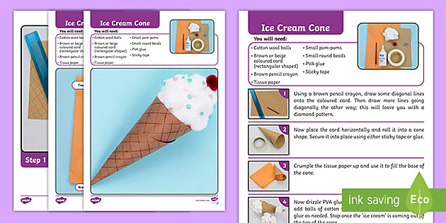 ice cream cone card template