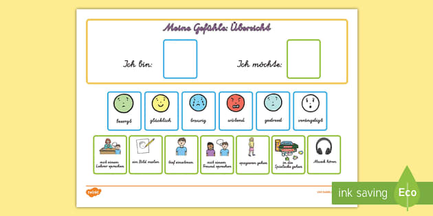 Ausloser Von Emotionen Und Gefuhlen Arbeitsblatt