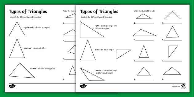 Classifying Triangles Practice Worksheet | Twinkl USA
