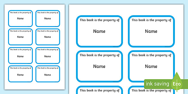 This Book Is the Property Of Labels | Twinkl Resources