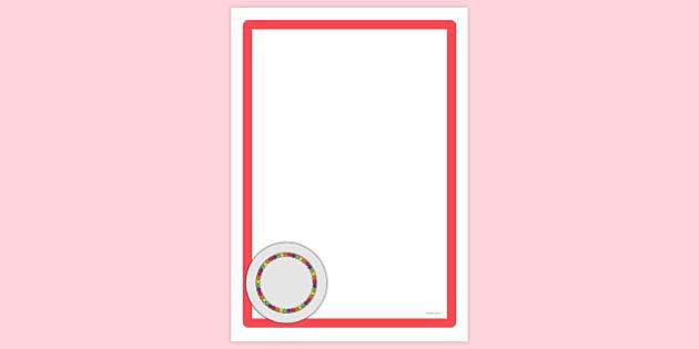 FREE! - Simple Blank Plate Of Skittles Page Border | Twinkl