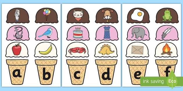 ice cream alphabet matching activity teacher made