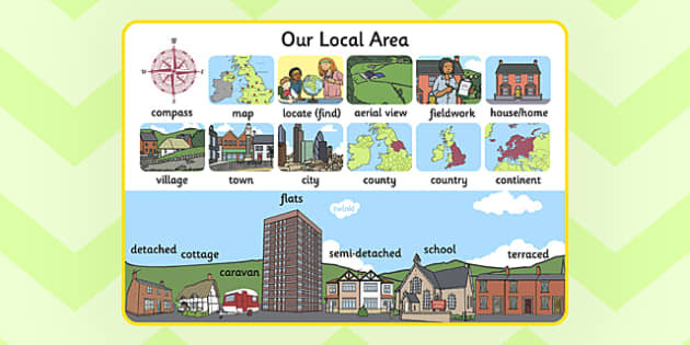 Our Local Area Display Poster A4 Hecho Por Educadores 