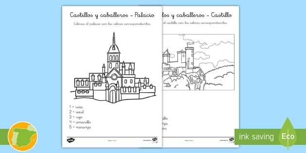 Castillo Libro para colorear y dibujar para niños de 3 a 8 años