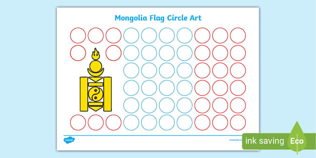 FREE! - Mongolia Flag Circle Art Worksheet (Teacher-Made)