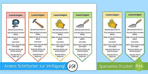 Lesestrategien Lesezeichen (teacher Made) - Twinkl