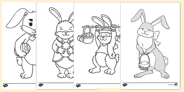 Dibujo del Conejo de Pascua para colorear (teacher made)