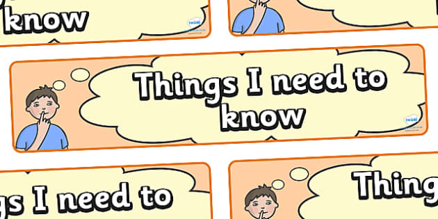 👉 Things I Need To Know (teacher made) - Twinkl