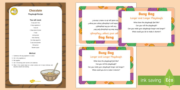 Longer And Longer Playdough Busy Bag Prompt Card And Resource Pack 