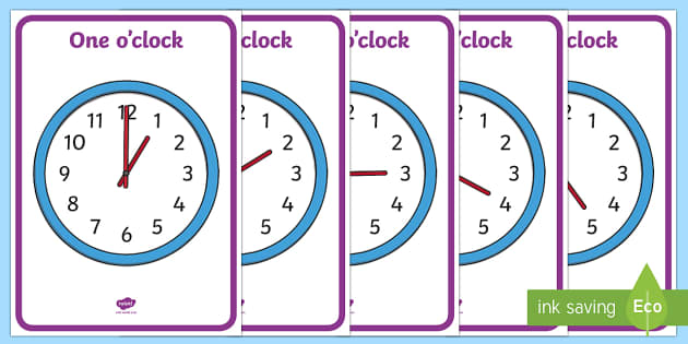 Class Clock Diagram - Analogue Hourly Posters - Twinkl