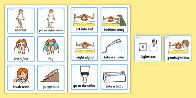 Visual Timetable Getting Ready For Bed Getting Ready For 