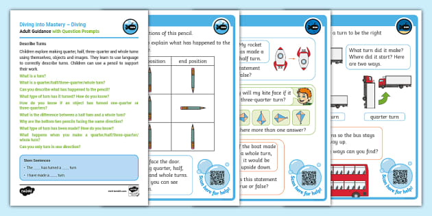 👉 Y1 Diving into Mastery: Step 1 Describe Turns Activity Cards