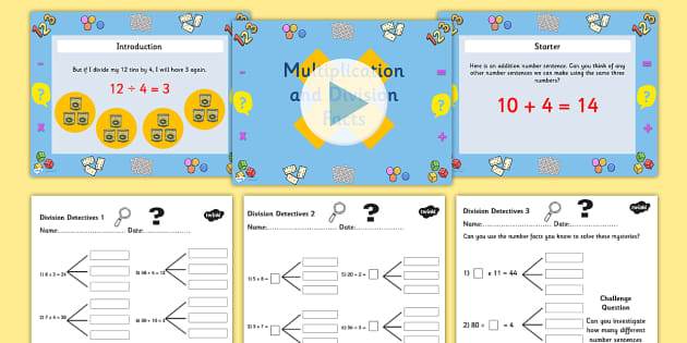Year 3 Deriving Multiplication And Division Facts Task Setter Powerpoint With
