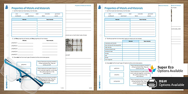 Properties of Metals and Materials Homework | Beyond