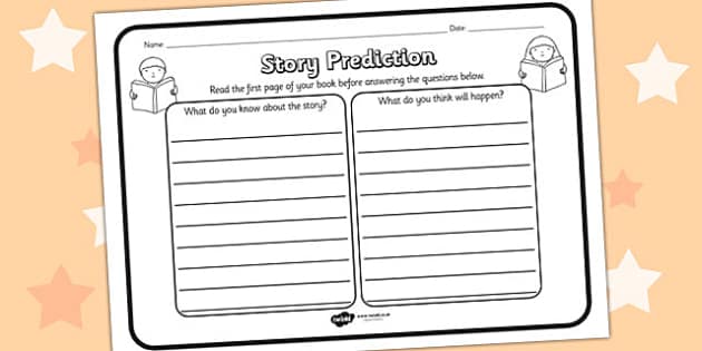 Story Prediction Reading Comprehension Worksheet - story predicition