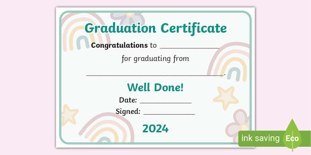 Editable Graduation Certificate (teacher Made) - Twinkl