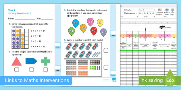 Year 2 Maths Assessment Pack Term 1 (teacher made) - Twinkl