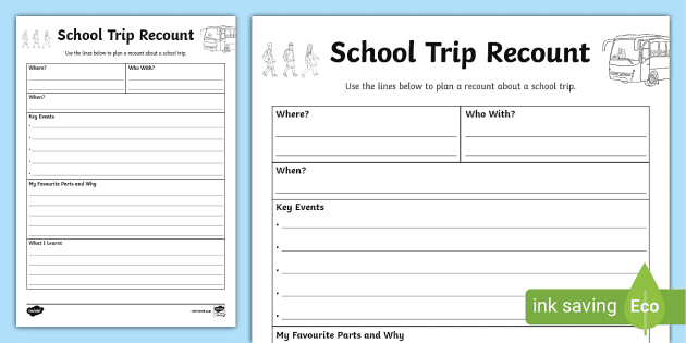 School Trip Recount Template (Teacher-Made) - Twinkl