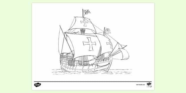 FREE! - Santa Maria Colouring | Colouring Sheet - Twinkl