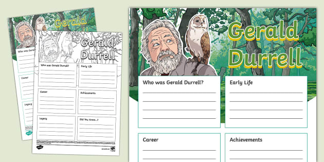 * NEW * Gerald Durrell Fact File Template - Twinkl