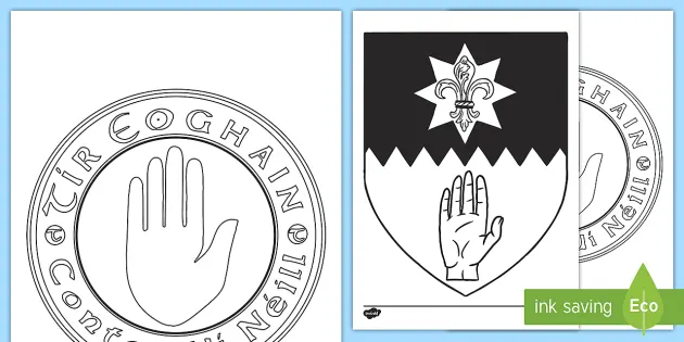 County Tyrone Crest Colouring Page Teacher Made