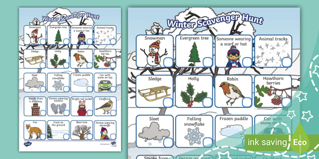 Winter Scavenger Hunt (teacher made) - Twinkl