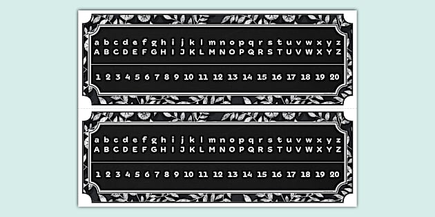 Chalkboard-Themed Number and Alphabet Strips (teacher made)