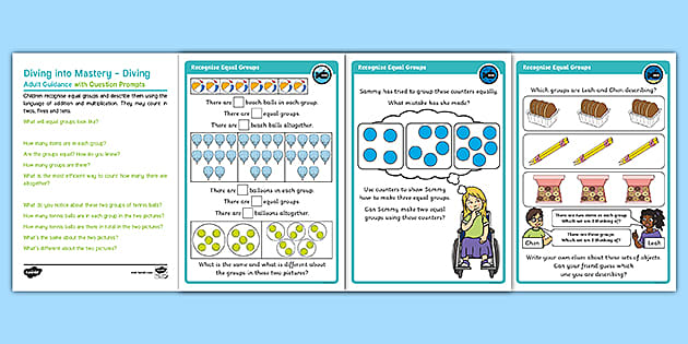 👉 Year 2 Diving into Mastery: Recognise Equal Groups Activity Cards