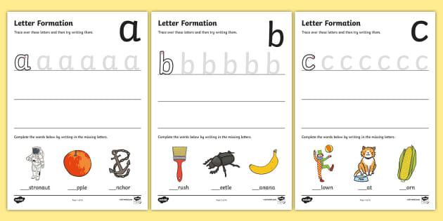 a-z Letter Formation Worksheet / Worksheet Pack - Twinkl