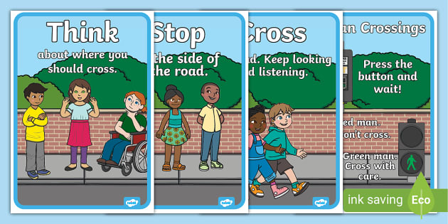 T T 2359 Road Crossing Safety Posters Ver 4 