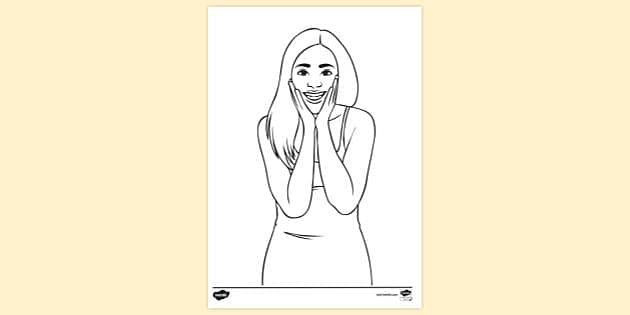 Free! - Excited Woman Colouring 