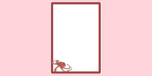 FREE! - Octopus Page Border | Page Borders | Twinkl