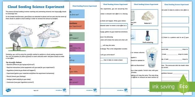 Cloud Seeding Science Experiment (teacher Made) - Twinkl