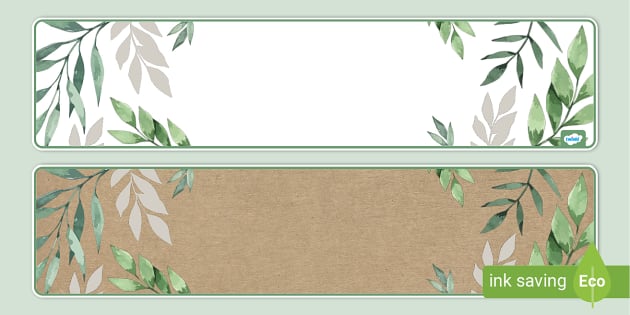 Botanical Editable Banner - Display Resources (teacher made)