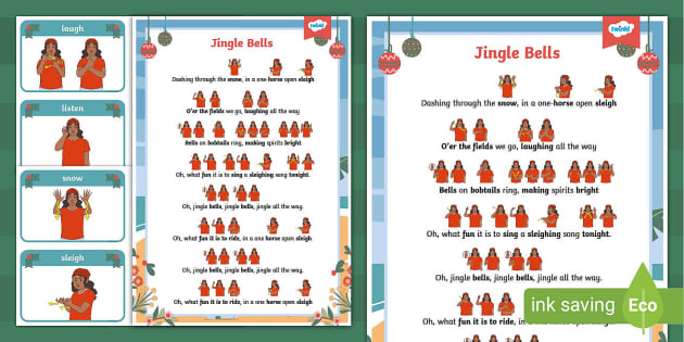 Jingle Bells (Learn & Sing) Lyrics Poster - Super Simple