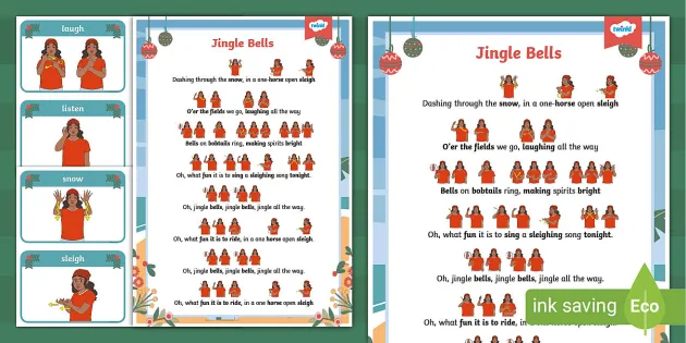 Jingle Bells (Learn & Sing) Lyrics Poster